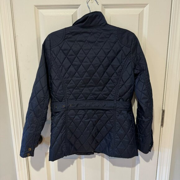 Navy Blue Quilted Jacket with Belt - Size XS - Picture 6 of 6